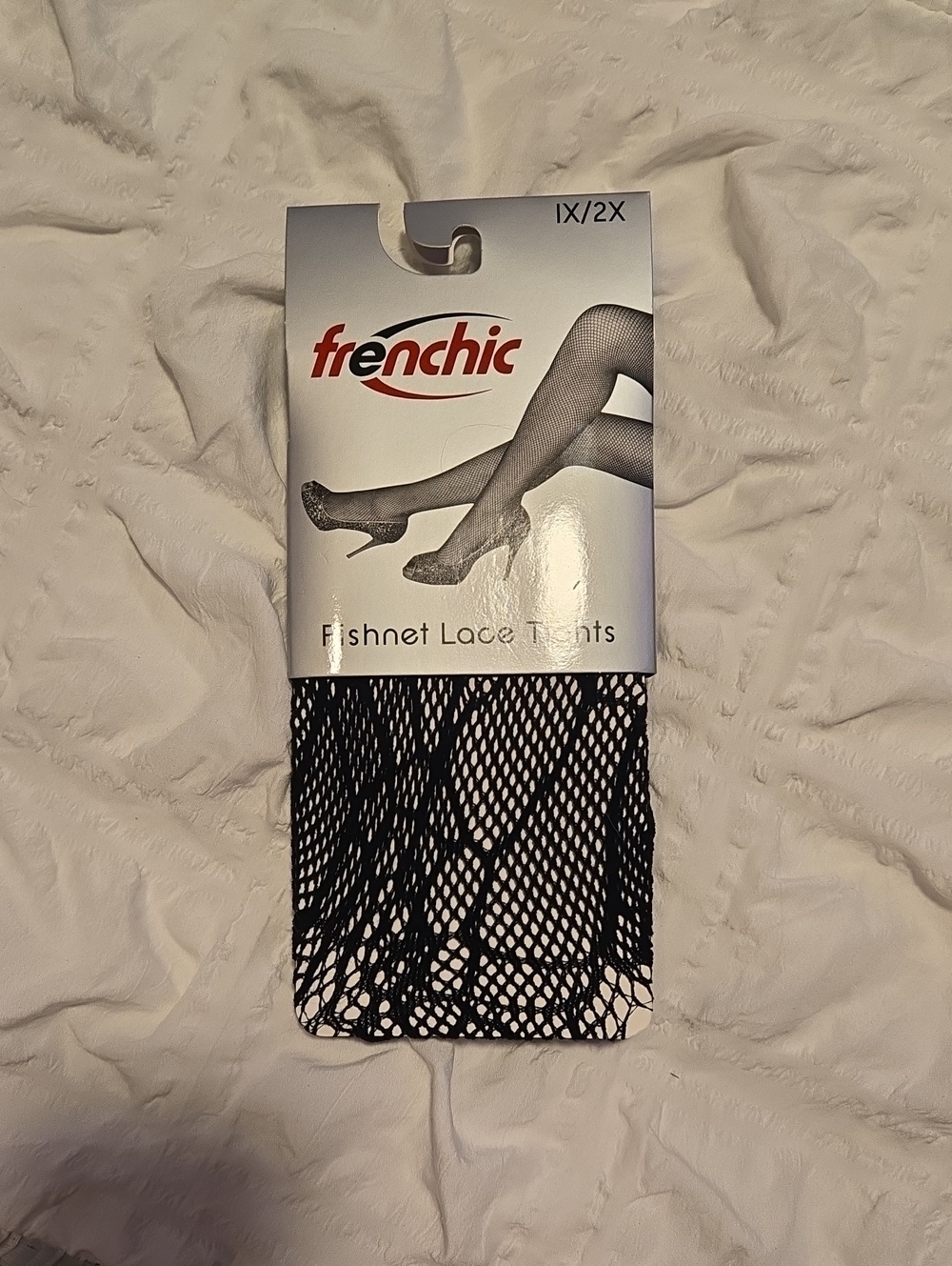 Frenchic Black Fishnet Lace Tights - Women Hosiery